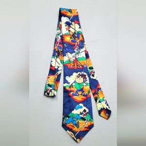 Vintage Novelty Cartoon Character Tie in Bold Navy Blue